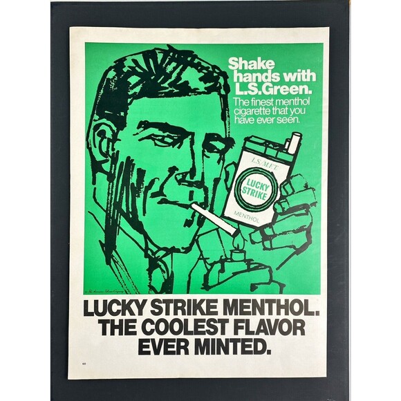 Lucky Strike Menthol "The Coolest Flavor Ever Minted." Vintage Print Ad 1967 - Picture 3 of 3